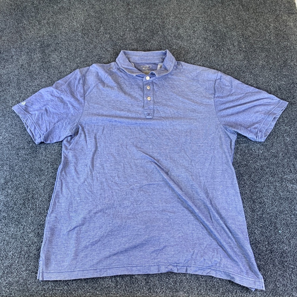 Ogio Ace Polo Shirt Mens Large Blue Golf Tennis Sport Performance Short Sleeve